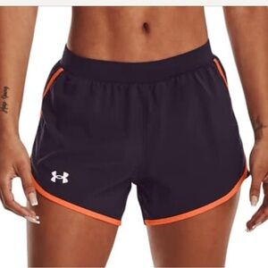 NEW Under Armour Women's Fly by 2.0 Running Shorts Medium M Purple Orange Pink